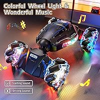 Vista 3 de Auto de control remoto 4WD para niños, autos RC de deriva con detección de gestos de 2.4 GHz, auto de acrobacias RC todoterreno controlado a mano