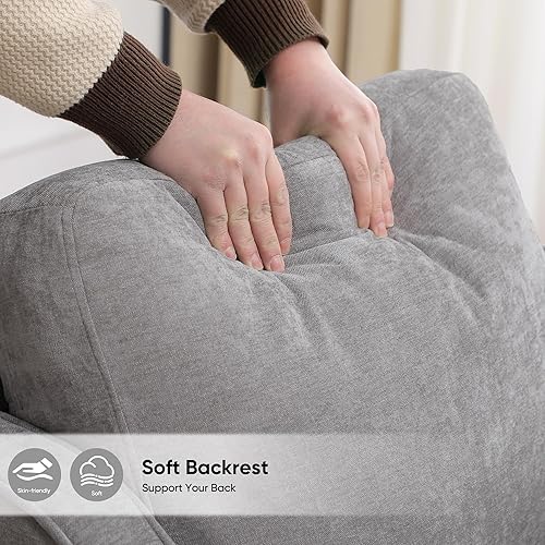 Miniatura 5 de Silla decorativa para sala de estar, silla de lectura moderna de mediados de siglo para dormitorio, sillón tapizado con bolsillos laterales, cómodo