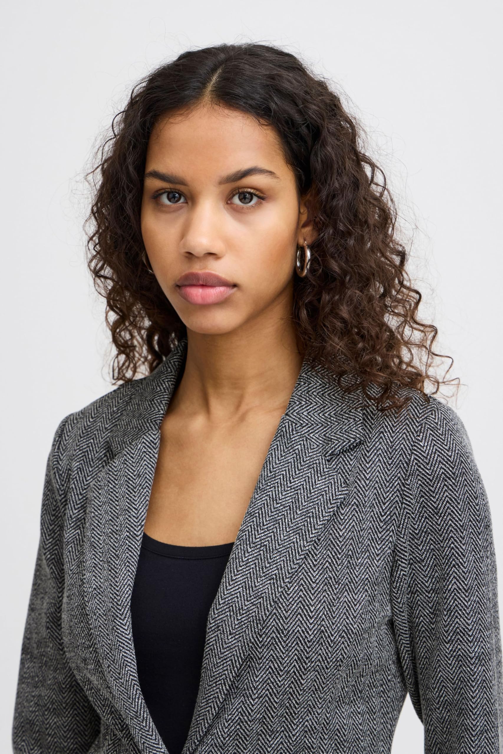 ICHI Ihkate Jacquard Bl4 Blazer d'affaires décontracté Femme
