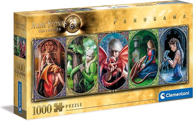 Clementoni 39598, Anne Stokes Dragon Friendship Panorama Puzzle for Children and Adults -1000 Pieces, Ages 10 years Plus