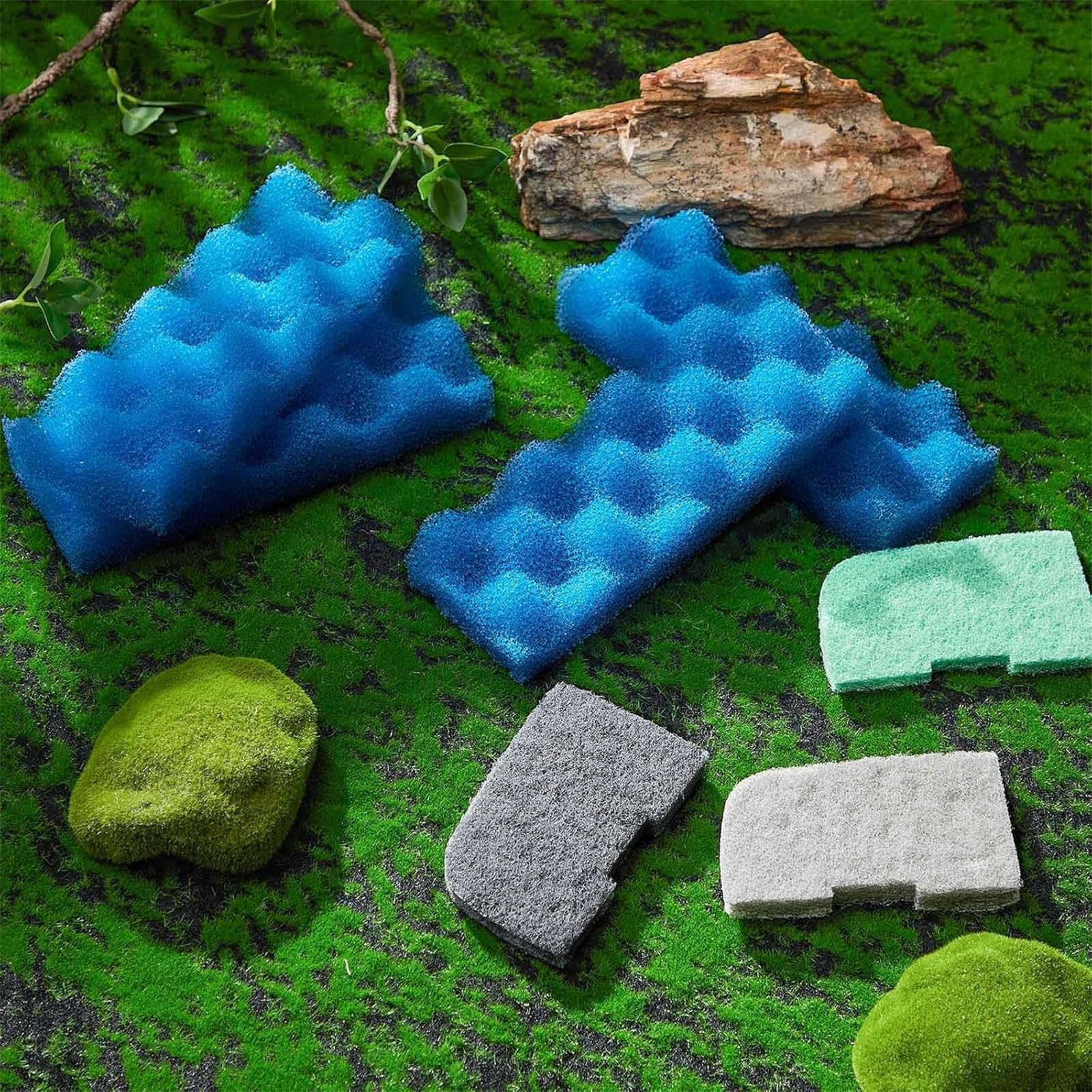 Almohadillas de Repuesto para Filtro de Recipiente de Acuario para Sistemas 306 307, Juego de Medios de Esponja de Espuma para Mantenimiento con tamaños de Almohadillas Mixtas y Uso de Cuidado