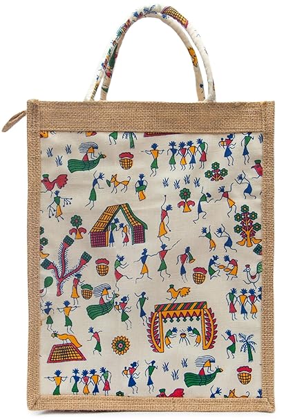 Buy Devu Parbat Enterprise Jute Bags For Lunch For Men Office Eco Friendly Jute Bags With Zip Jute Tote Bag Jute Tiffin Bags Canvas Printed Jute Bag Jute