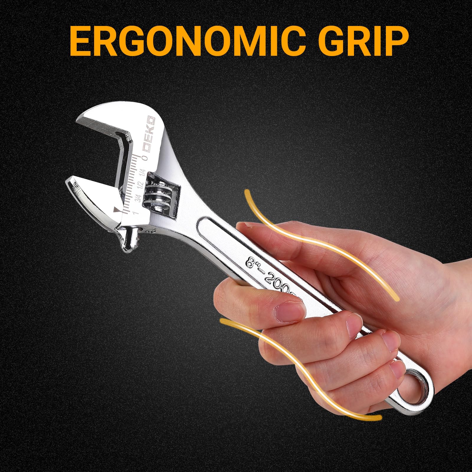 DEKOPRO Adjustable Wrench Set - 4 Piece -6