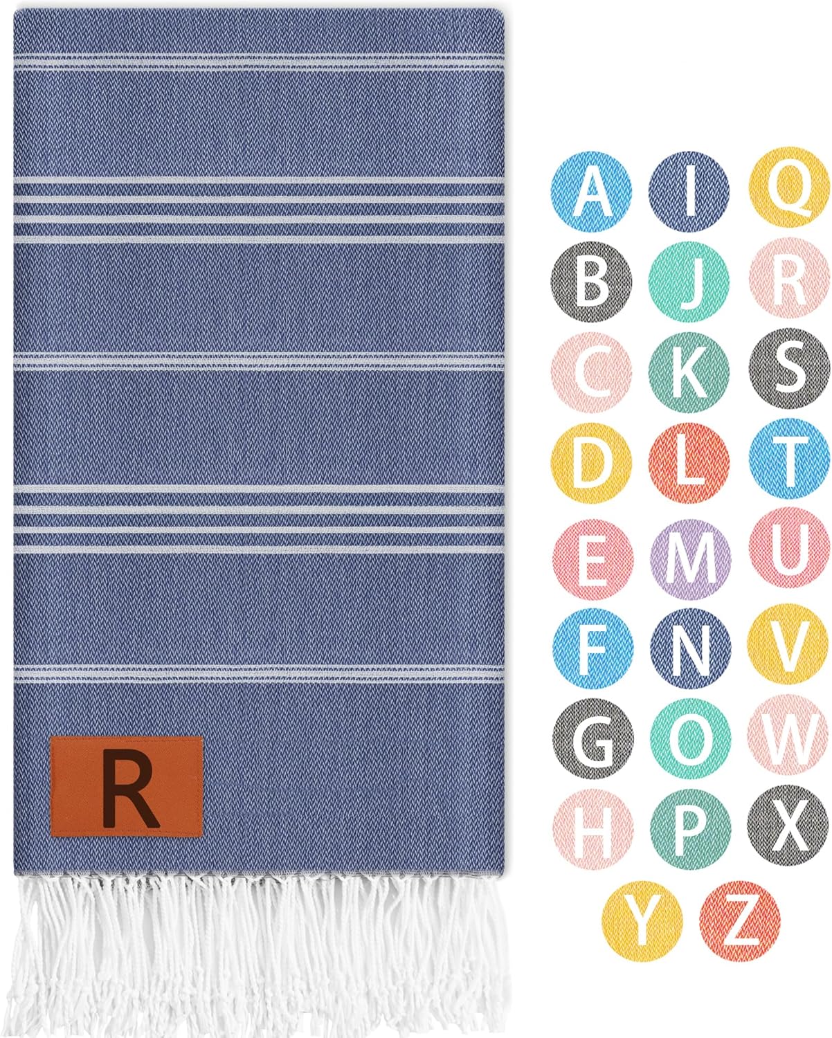 Monogram Turkish Beach Towel Beach Blanket Sand Free Quick Dry Oversized Thin Cloud Clearance Alaska Cruise Essentials Accessories Beach Gift Must Haves Gear Stuff Travel Gadgets