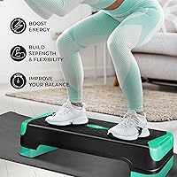 Vista 6 de Yes4All Plataforma de Step Aeróbico Ajustable 2 en 1 Stepper para Ejercicios de Fitness con Patas de Tabla de Equilibrio Basculante