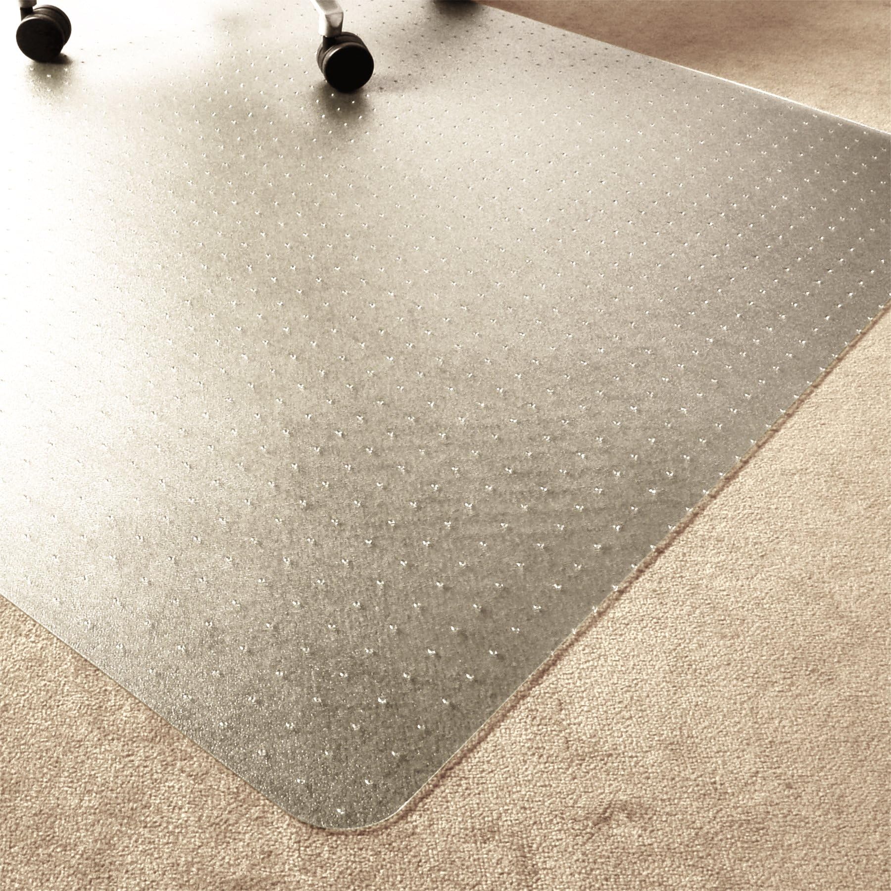 Marvelux90 x 120cm Enhanced Polymer Durable Office Chair Mat for Low & Standard Pile Carpets, Rectangular Transparent Carpet Protector, Shipped Flat