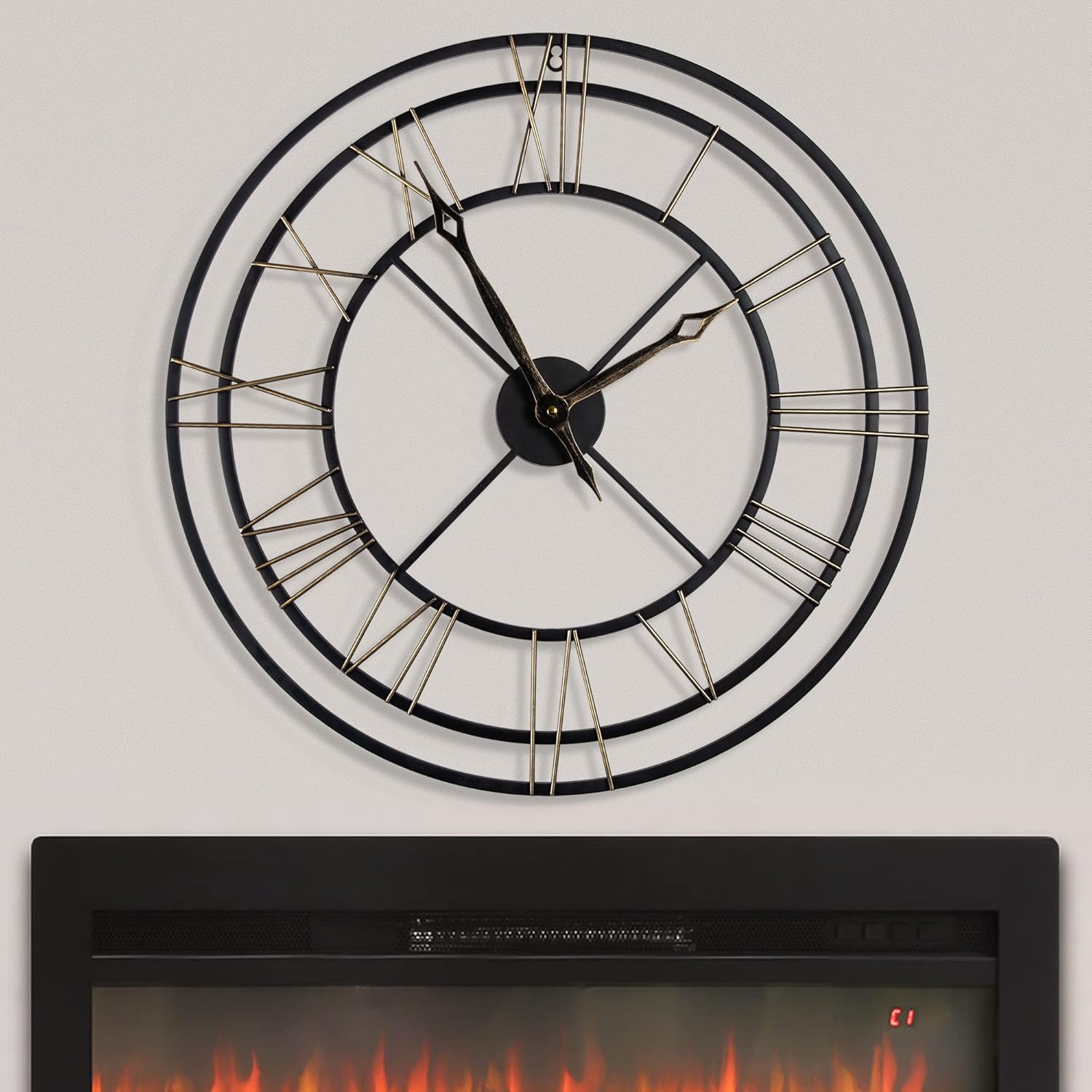 Reloj de pared de gran tamaño Números romanos de metal decorativos largos de 16