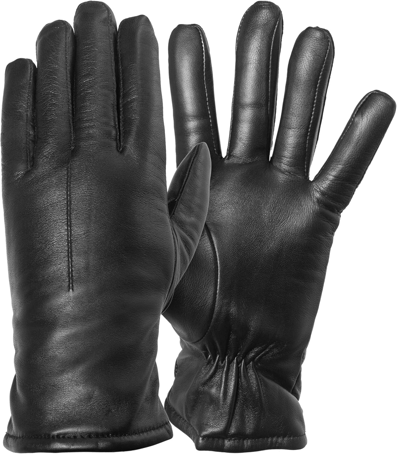 Manhattan Women’s Classic Sherpa (Polyester) Lined Leather Gloves Size 6.5 Black