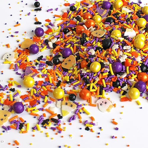 Miniatura 2 de Creep It Cute - Mezcla de grageas amarillas, naranjas y moradas, con papel de oblea de calabazas, maíces de caramelo, fantasmas y sombreros de