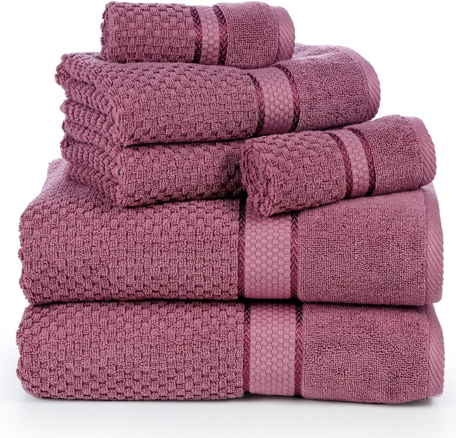 Ample Decor Bathroom Towel Set of 62 Bath Towel, 2 Hand Towel, 2 Wash Cloths