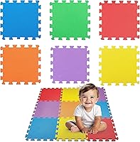 Vista 1 de Alfombra de 10 azulejos de goma EVA, con seguridad para niños, los colores pueden variar, de Creative Time
