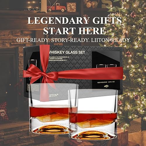 Miniatura 65 de LIITON - Juego de 4 vasos para whisky Gran Canyon: Vaso de whisky pesado de estilo clásico Everest