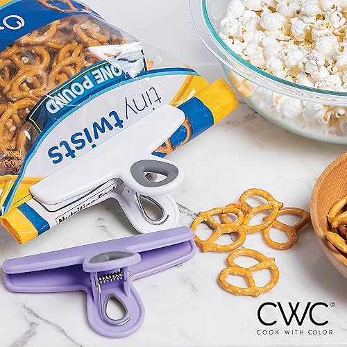 Miniatura 83 de COOK WITH COLOR Clips para bolsas – Clip de chip resistente y clips magnéticos para refrigerador para almacenamiento de alimentos con agarre Gris