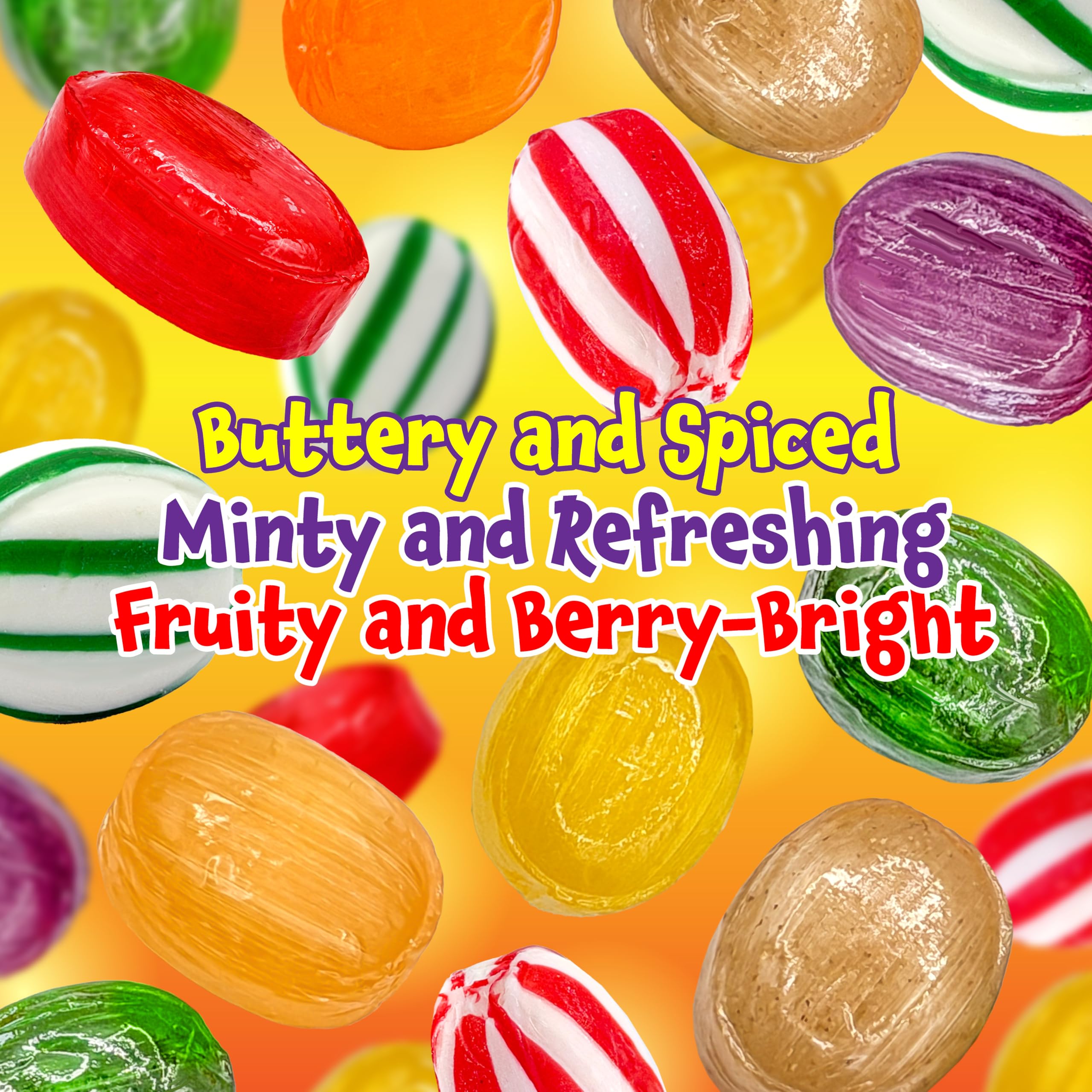 Old Fashioned Hard Candy Sortiment – 0,9 kg Beutel – Bonbons einzeln verpackt – Pfefferminze, Erdbeere, Zimt, Butterscotch und Fruchtaromen