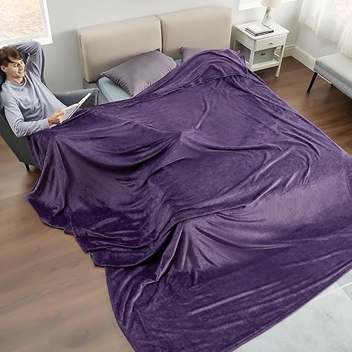 Miniatura 4 de Bedsure GentleSoft Manta de gran tamaño King grande de 120 x 120 pulgadas, manta de forro polar suave extra grande para cama, sofá, viajes,