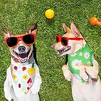 Vista 7 de Weewooday 8 bandanas para perro para verano, estampado de flores, baberos triangulares, bufanda, pañuelo, accesorios para perros, gatos, mascotas