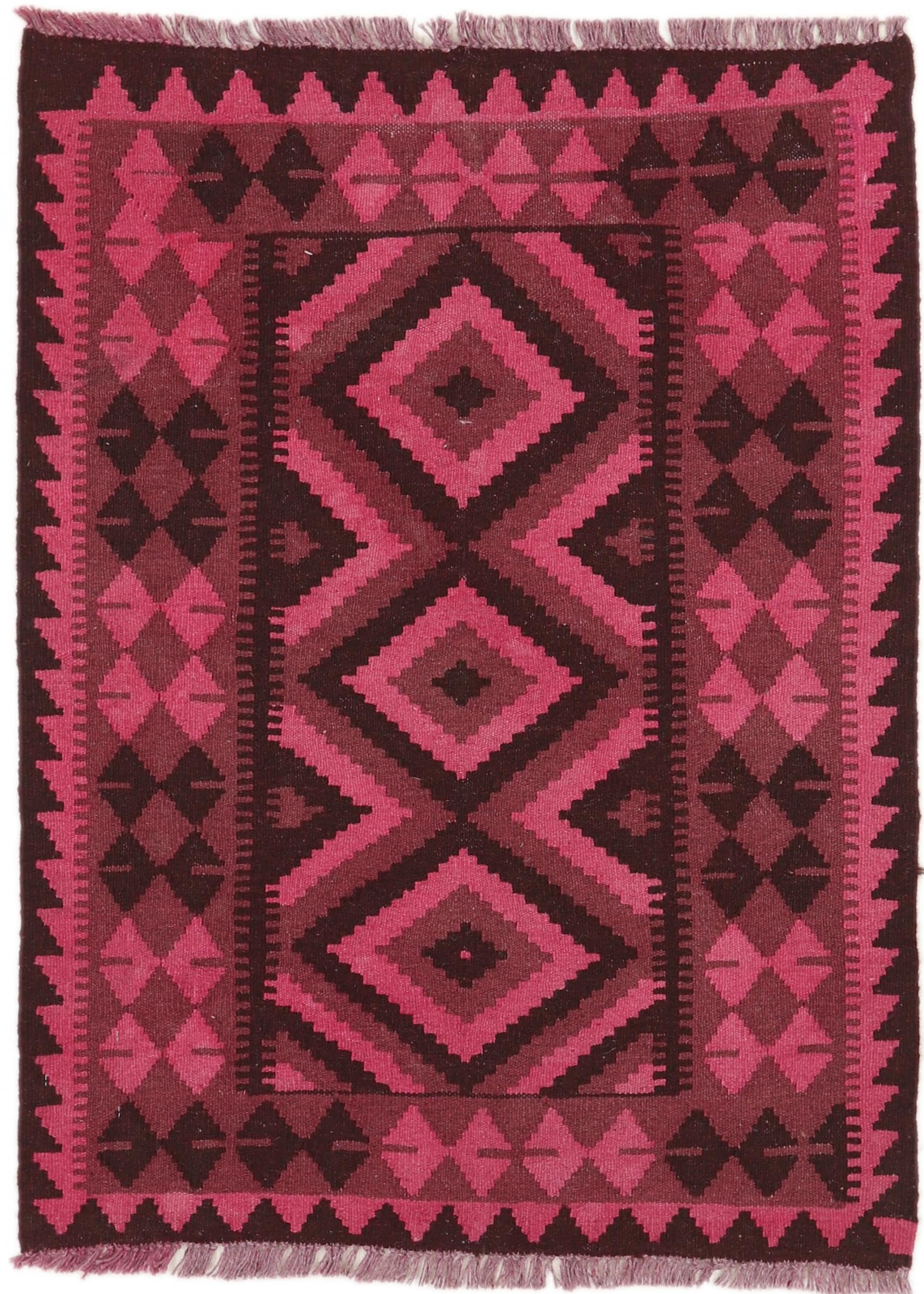 Tapis d'Orient Kilim Afghan en laine 88x119 pour réchauffer les sols froids