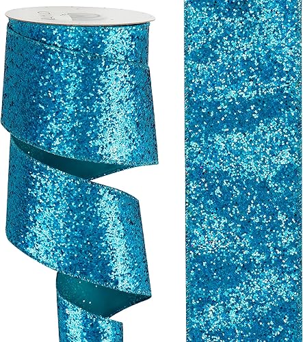 Miniatura 3 de AIMUDI Cinta de Navidad verde con alambre de 2.5 pulgadas para decoraciones del día de San Patricio, cinta con alambre con purpurina verde para