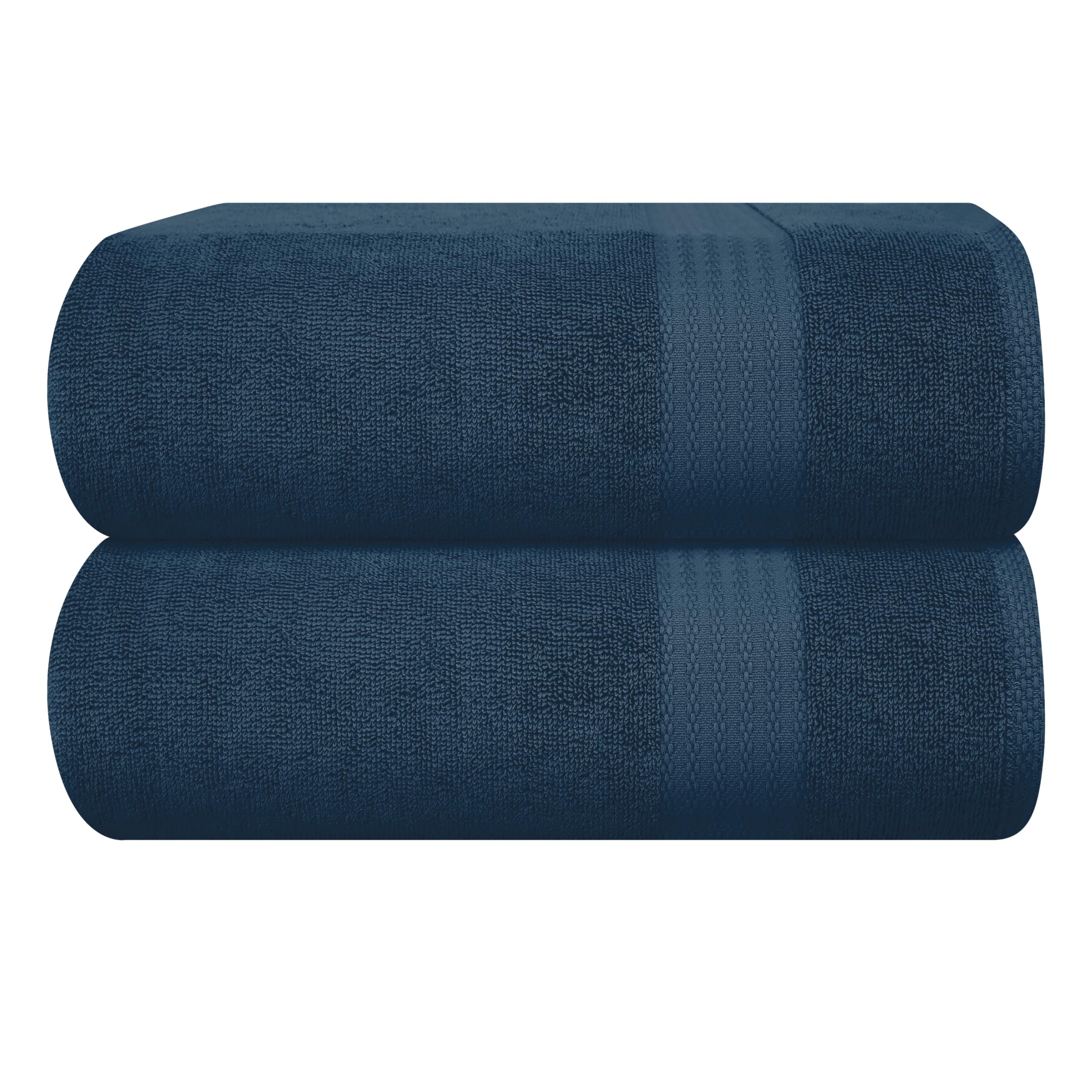 GLAMBURG Premium Cotton Oversized 2 Pack Bath Sheet 35x70-100% Pure Cotton - Ideal for Everyday use - Ultra Soft &amp; Highly Absorbent - Machine Washable - Mineral Blue
