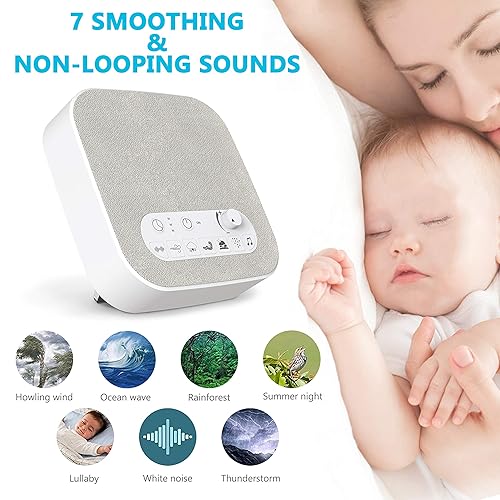 Miniatura 2 de Máquina de sonido de ruido blanco con sonidos naturales, cargador de salida USB, volumen ajustable, conector para auriculares y temporizador de