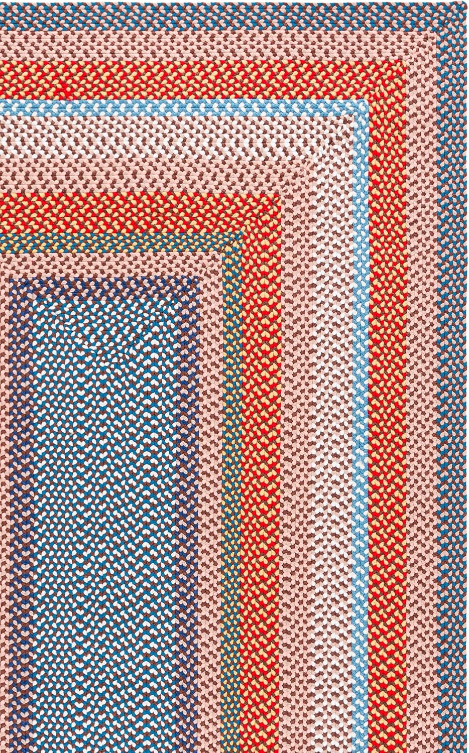 SAFAVIEH Washable Rug Outdoor Braided Collection - 5' x 8', Rust & Multi, Handmade & Reversible, Non-Shedding & Easy to Clean, Ideal for Patio, Backyard, Mudroom (BRA270P)