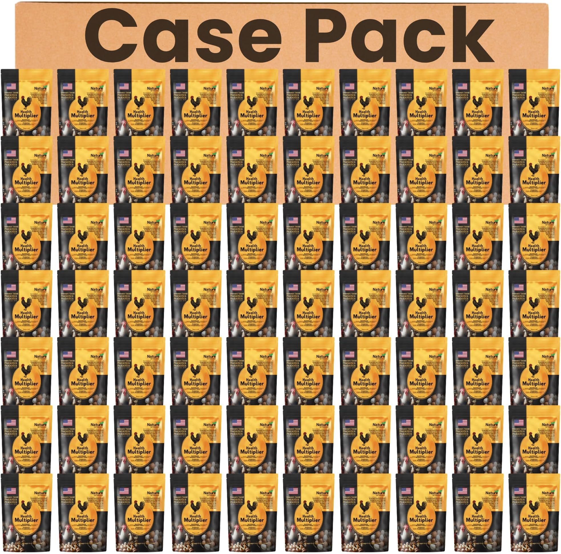 Health Multiplier Brewer's Yeast for Ducks, Chicken Probiotic, Niacin for Ducks, Chicken Vitamins, Chick Probiotics, Baby Chick Food, Duckling Supplies, Duck Niacin Supplement (Case of 70 Pouches)