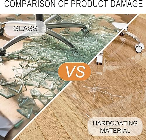 Miniatura 3 de Tapete para silla de oficina con borde biselado para alfombra o suelo de madera dura, 36 x 48 pulgadas, alfombrillas transparentes para sillas para