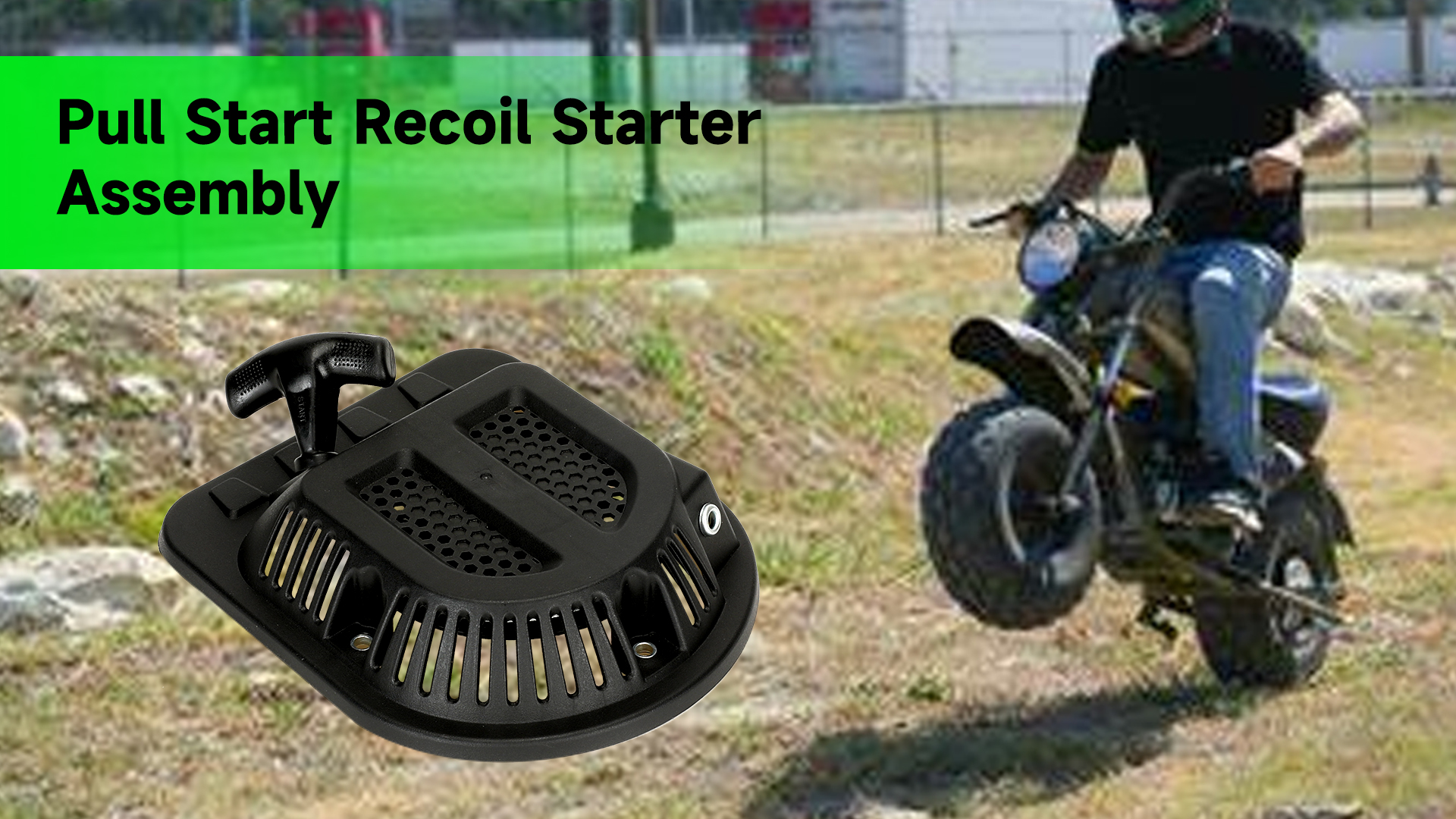 Image of Pull Start Recoil Starter Assembly Replacement for 196cc 200cc Massimo Moto MB200 Baja Warrior Mini Bike, Baja Heat, Mini Baja 6.5HP 4-Stroke Minibike Motorsports Parts with Pull Handle & Cord