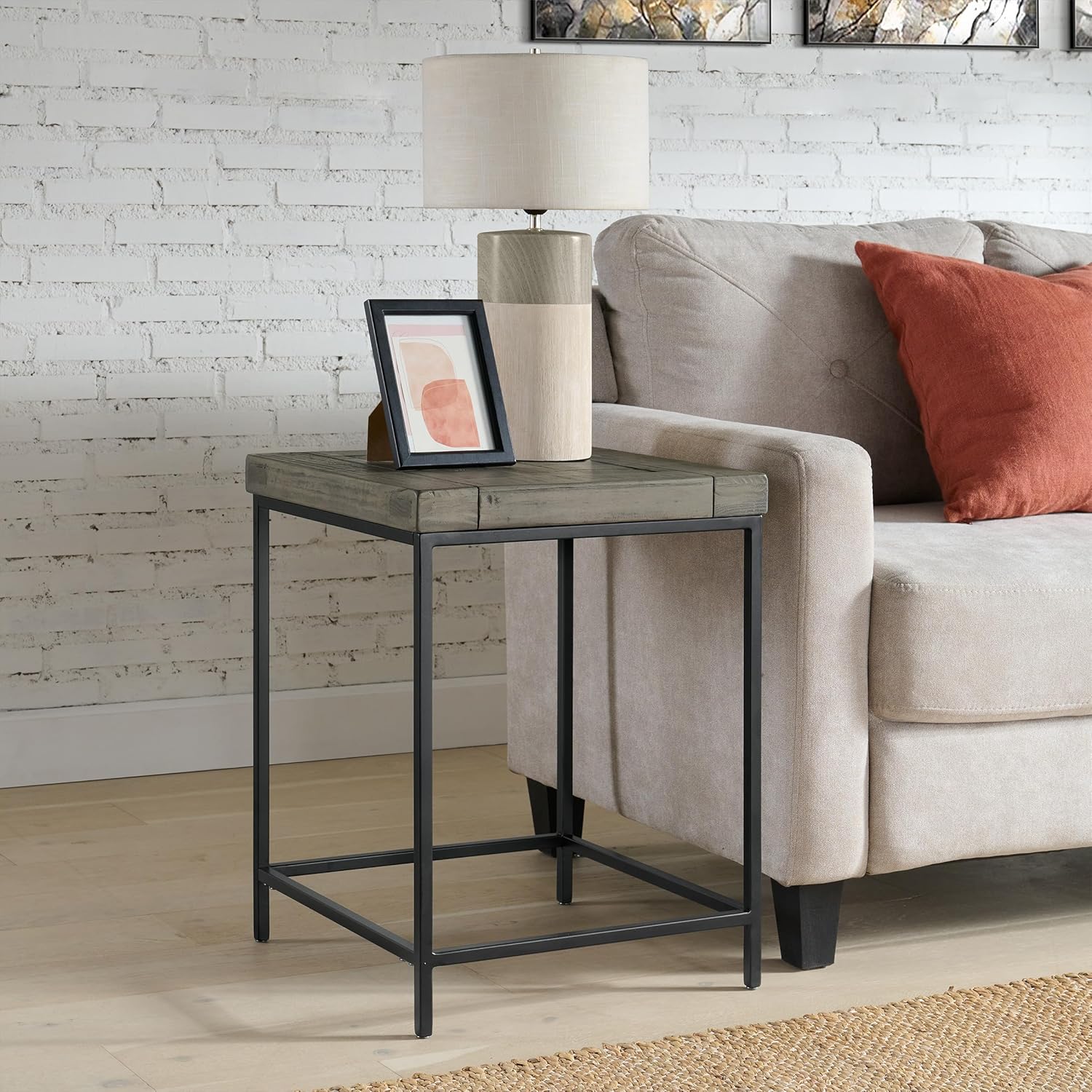 Amazon.com: Lavish Home End Table - Industrial Modern Side Table with ...
