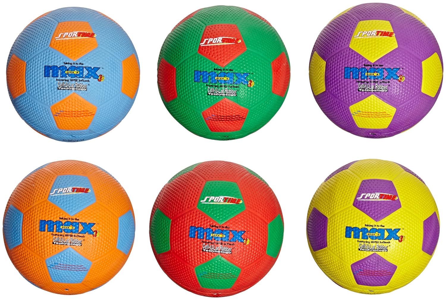 Sportime Max No 4 Soccer Balls, Set of 6