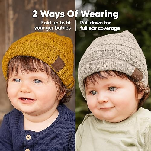 Vista 39 de KeaBabies 3-Pack Baby Beanies for Boys, Girls - Stretchy Knit Baby Hats, Cute Newborn Sweet Pea