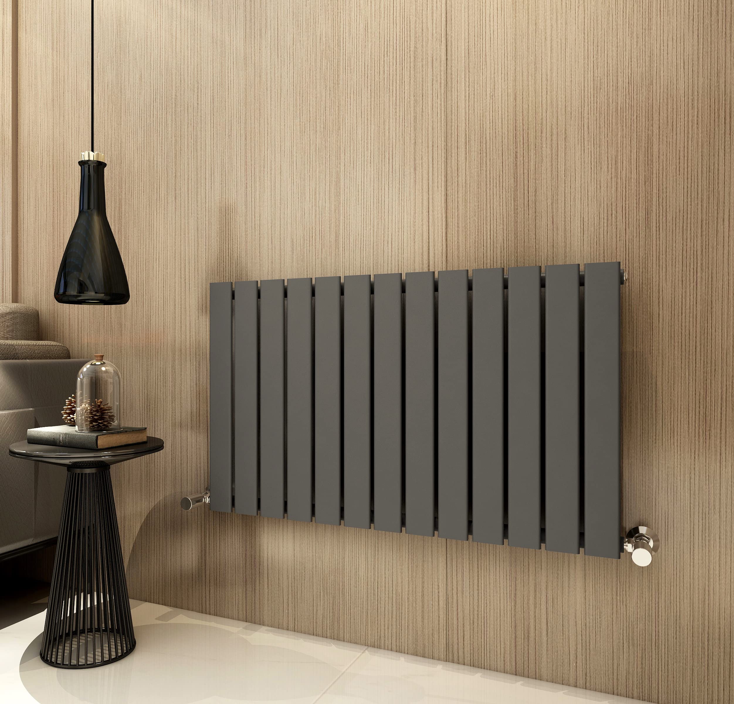 Mcc (, 600X884 Mm Single) Radiator Horizontal Vertical Designer Flat Panel Central Heating Radiator Heater Grey