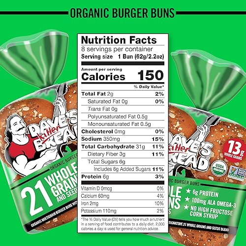 Miniatura 2 de Dave's Killer Bread 21 granos enteros y semillas Bun 8Count, 17.6 oz