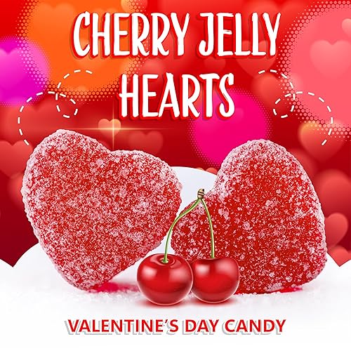 Miniatura 5 de Cherry JuJu Hearts Jaleas, caramelos para el día de San Valentín, bolsa de 2 libras