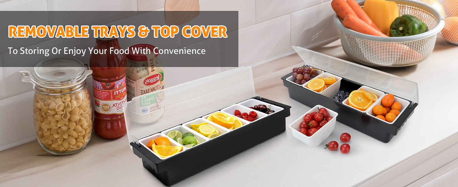 Amazon.com | WICHEMI Fruit, Veggie & Condiment Caddy with Lid