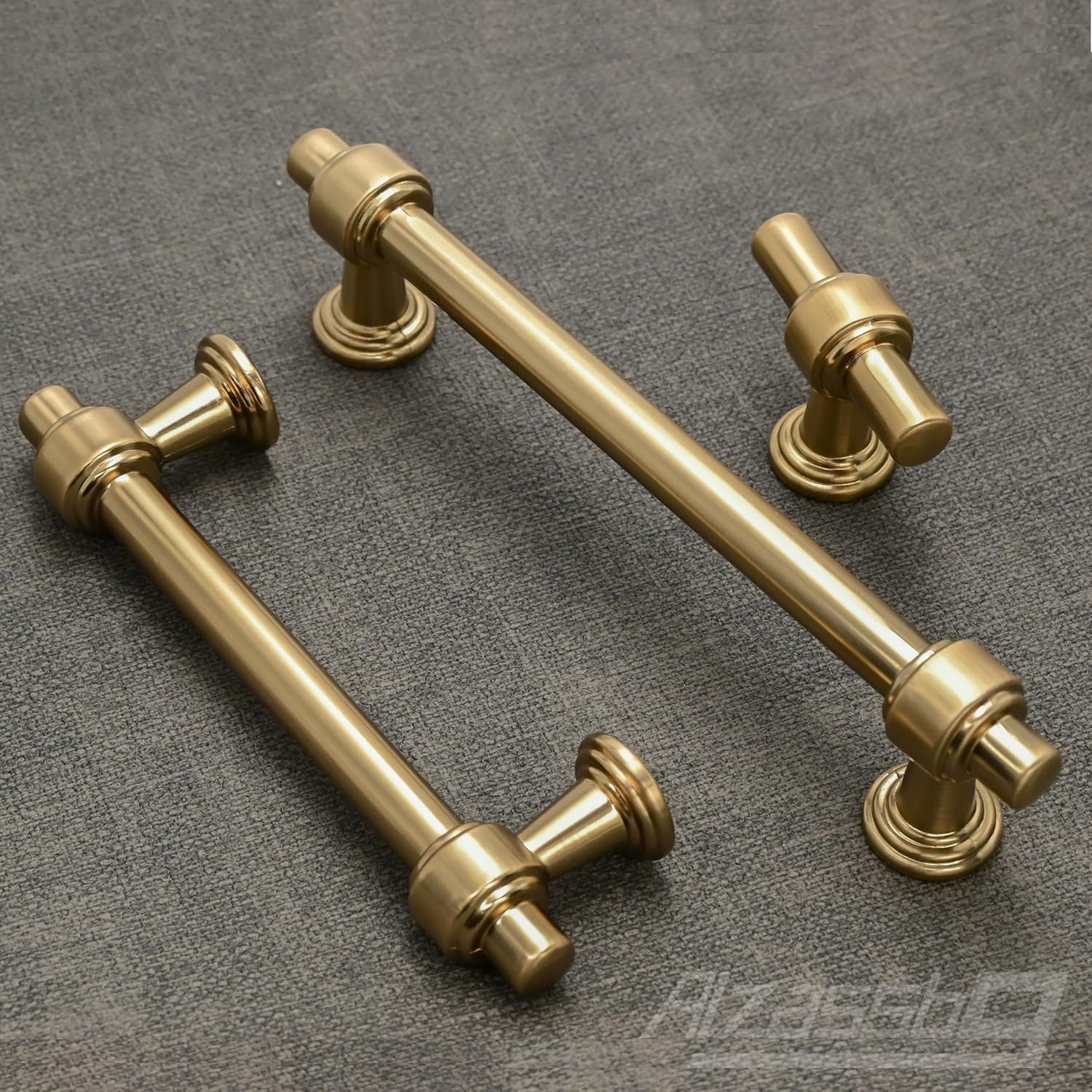 Alzassbg 10 Pack Champagne Bronze Cabinet Knobs, 1.9 Inch(49mm) Cabinet Handles Kitchen Hardware Straight Bar for Cabinets and Drawer AL3505BRG