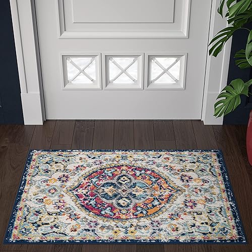 Amara - Alfombra de pasillo tradicional de 2 x 8 pies para pasillo, cocina, entrada, baño, cuarto de servicio, alfombras para sala