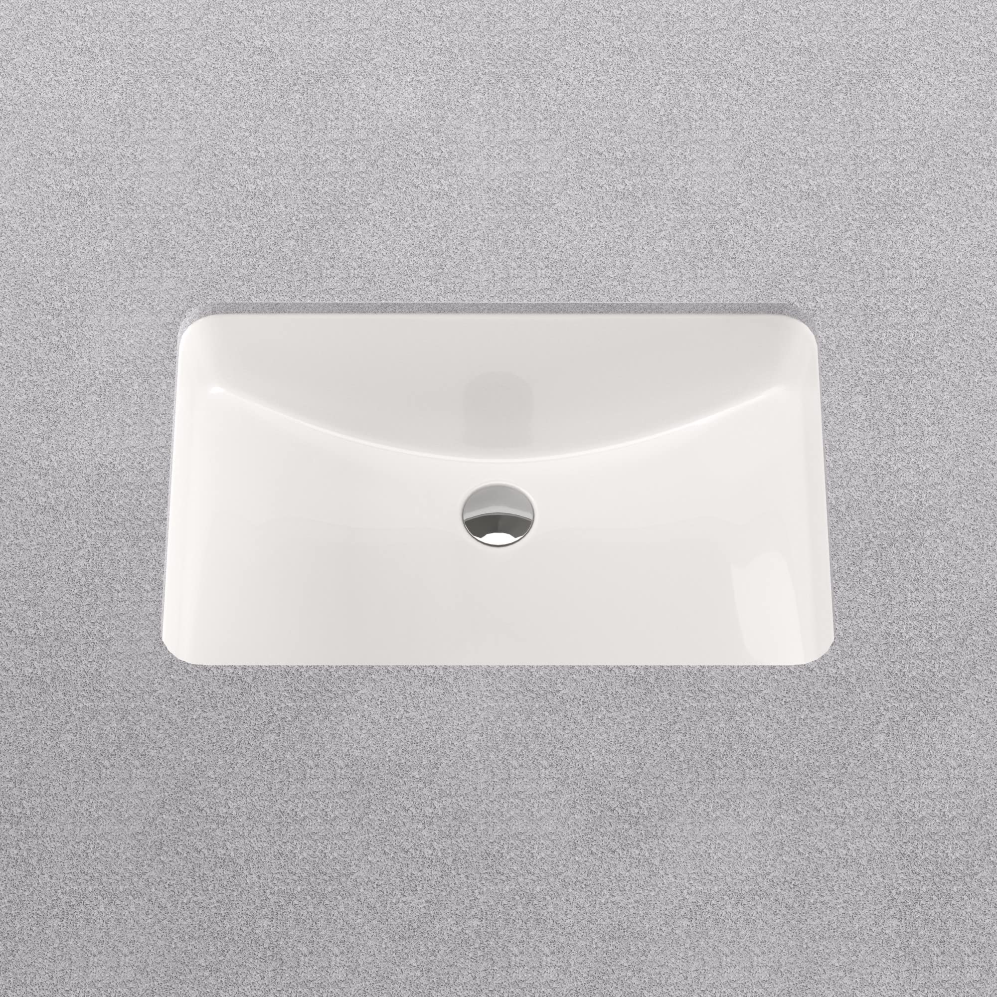 PF1812U Norris Lavabo de baño rectangular de porcelana vítrea de 21 pulgadas con desbordamiento, color blanco 6