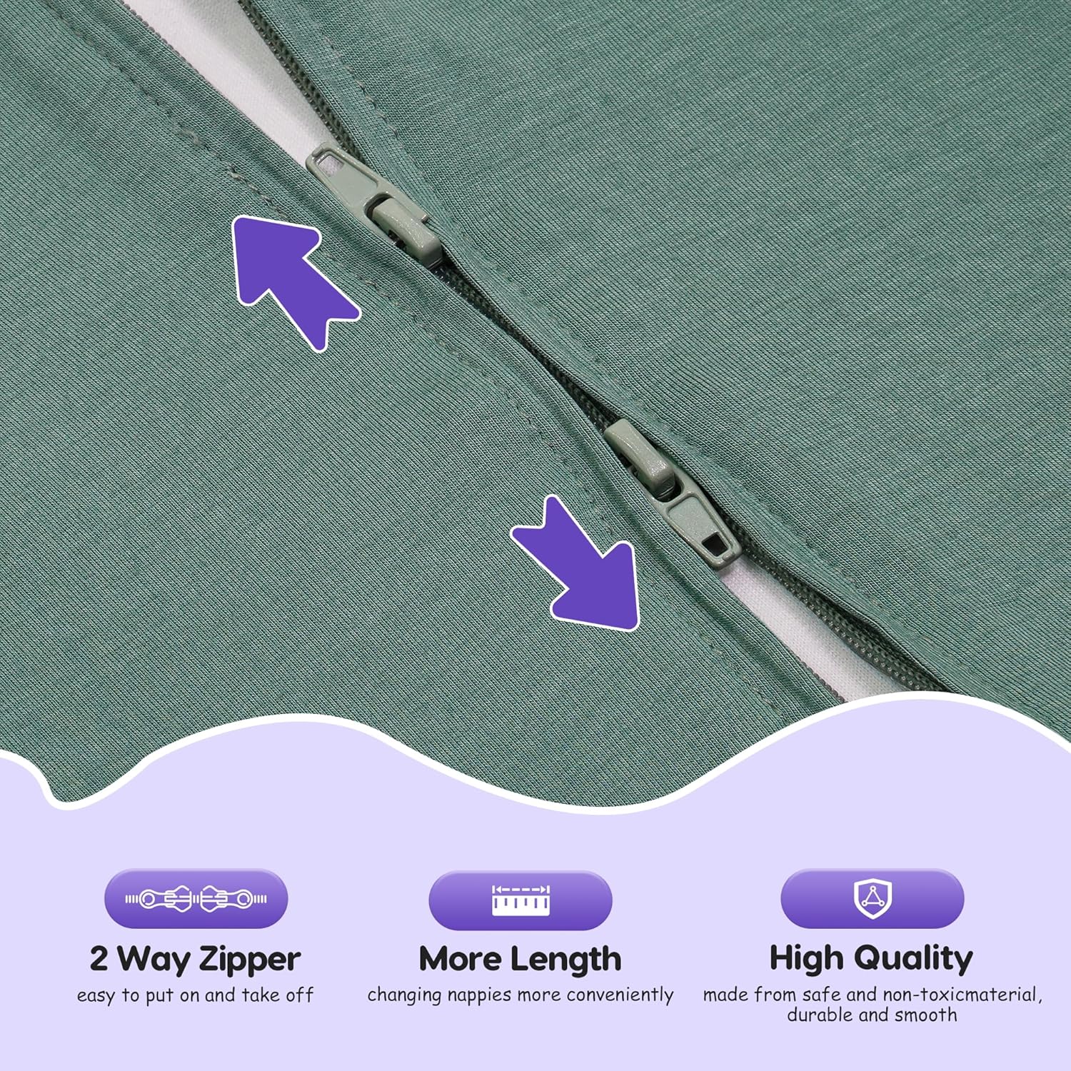 PuppyPaws Baby Sleep Sack, Transitional Swaddle, Swaddles for Newborns，1.0 Tog Sleep Sack 6-9 Months, Wearable Blanket Baby with 2-Way Zipper - Image 3