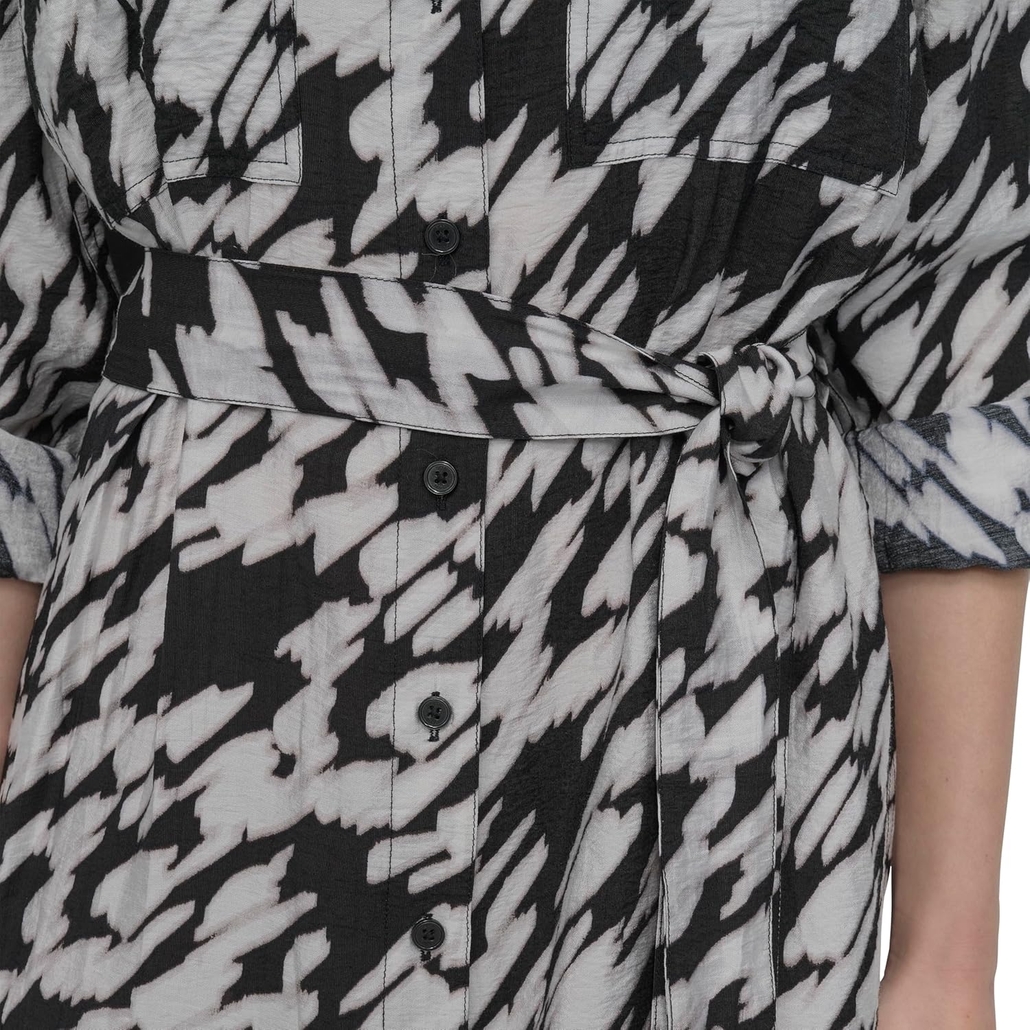 DKNY Womens Long Sleeve Collared Neck Belted Midi Shirtdress - Image 6