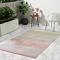 Vista 13 de Fab Habitat - Tapete de plástico reciclado para exteriores, impermeable, resistente a la decoloración y a las arrugas, a rayas, para patio, terraza