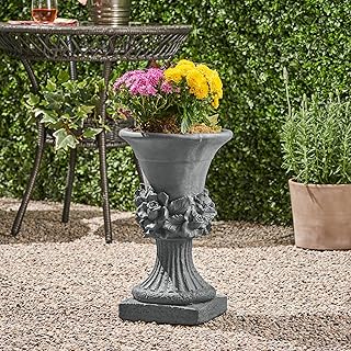 Christopher Knight Home Jorine Light Concrete Planter, Patio Planter, Mi...