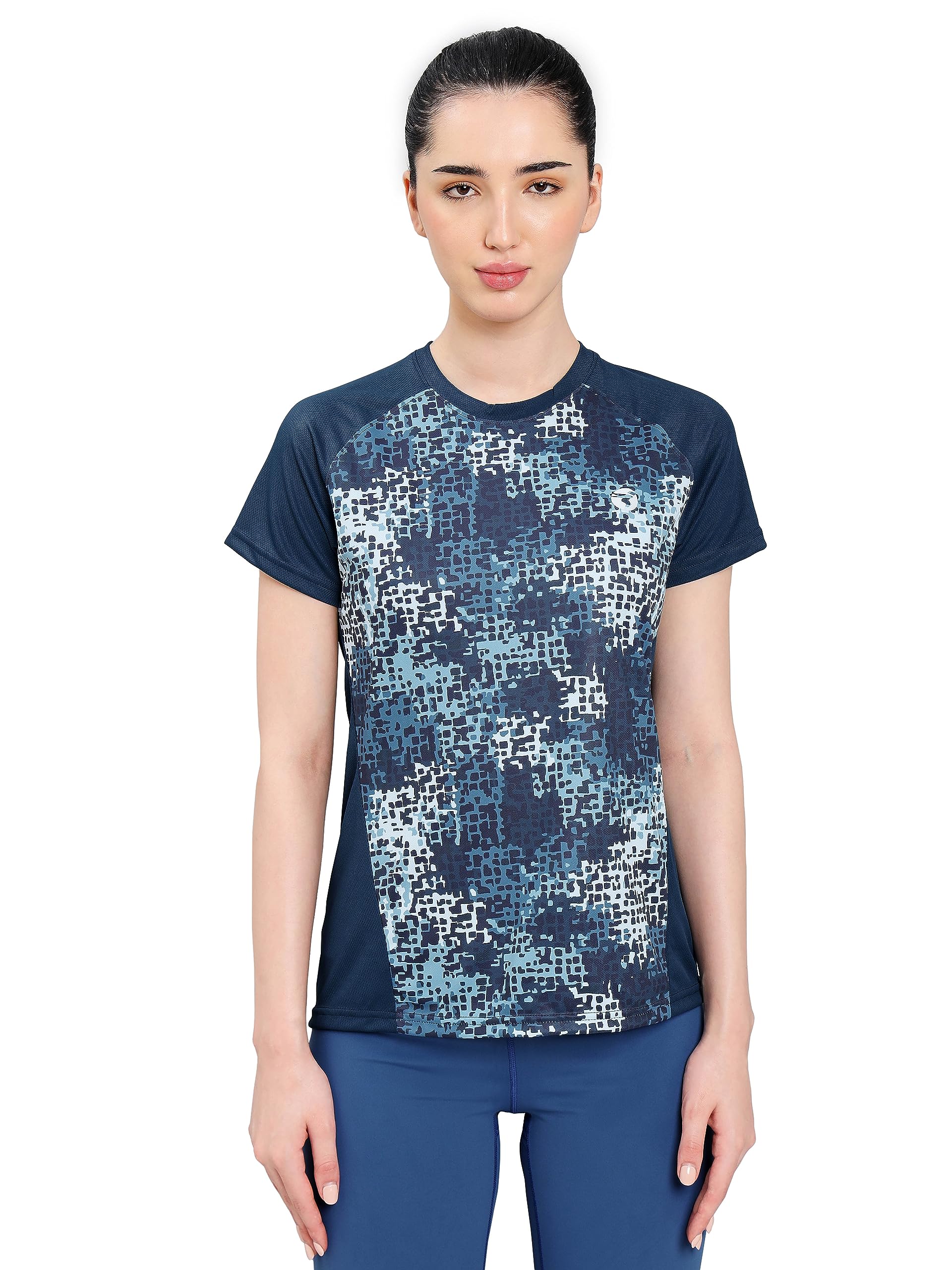 Quickdry Womens Slimfit Roundneck Halfsleeve T-Shirt Odourfree Breathable UV Protection (WTW112_123P)-image-16