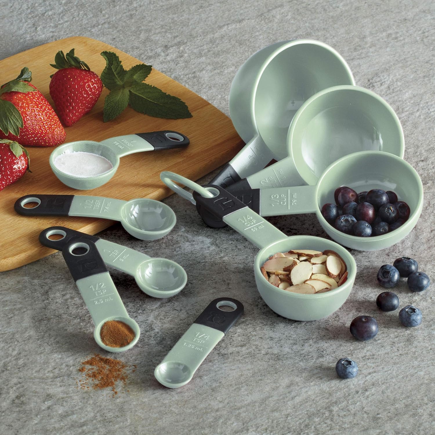 KitchenAid Classic Measuring Cups and Spoons Set, Set of 9, Pistachio/Black: Home & Kitchen