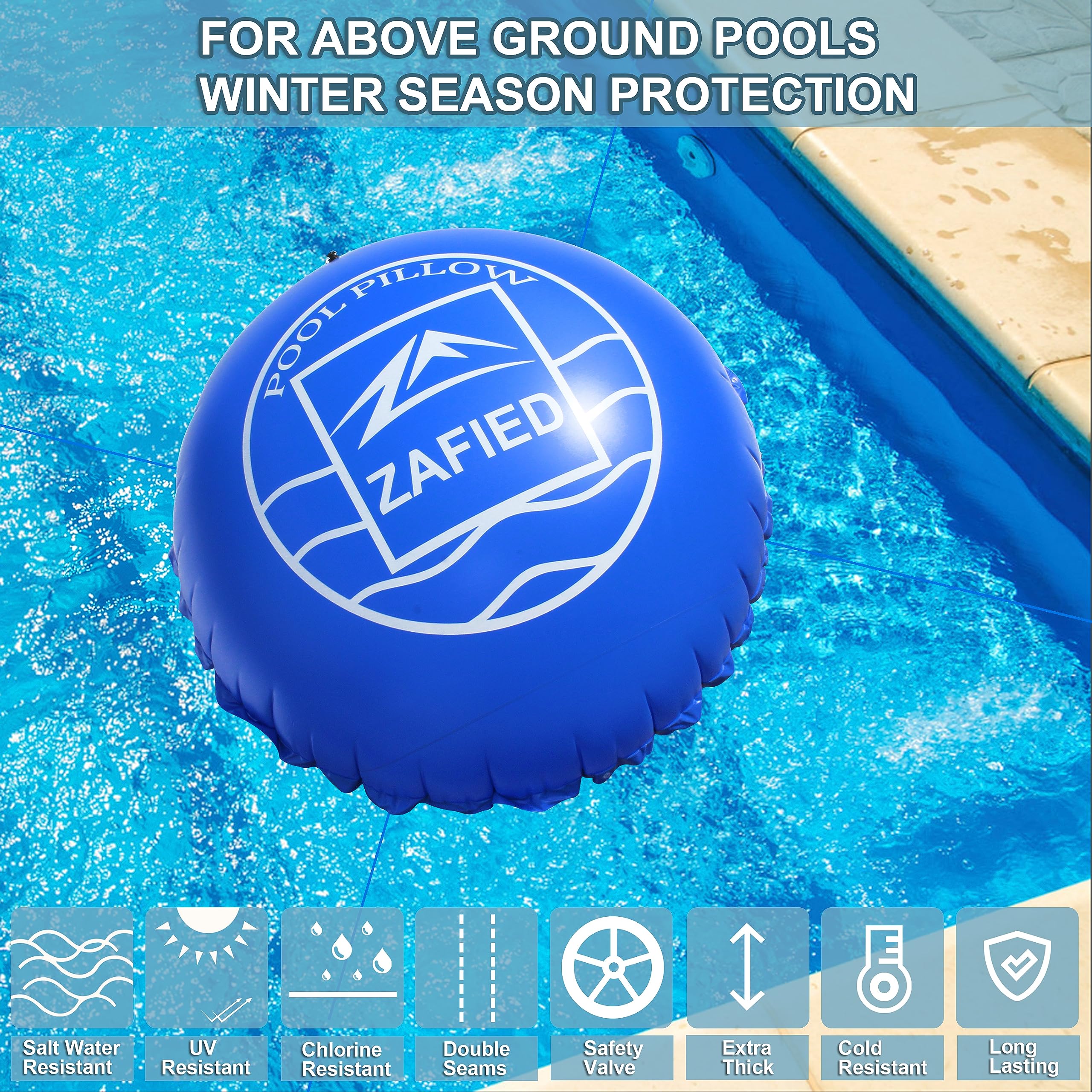 Poolkissen Winter, Pool Luftkissen Rund 4 Meter Durchmesser XXXL Pool Polster Hochwertige Materialien bis -25°C Doppelnaht Schwimmbadzubehör Pool Kissen für Winterfeste Poolabdeckung Schutz