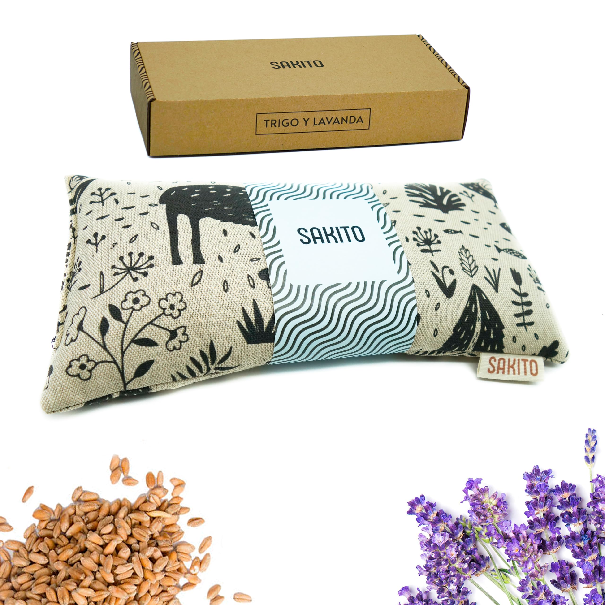 Saco Termico Microondas (25x12 cm) - Cojin Termico Natural para Dolores Menstruales - Uso Caliente o Frio - Gran Retencion de Calor - Tela de Primera Calidad - Aroma a Lavanda - Caja Incluida