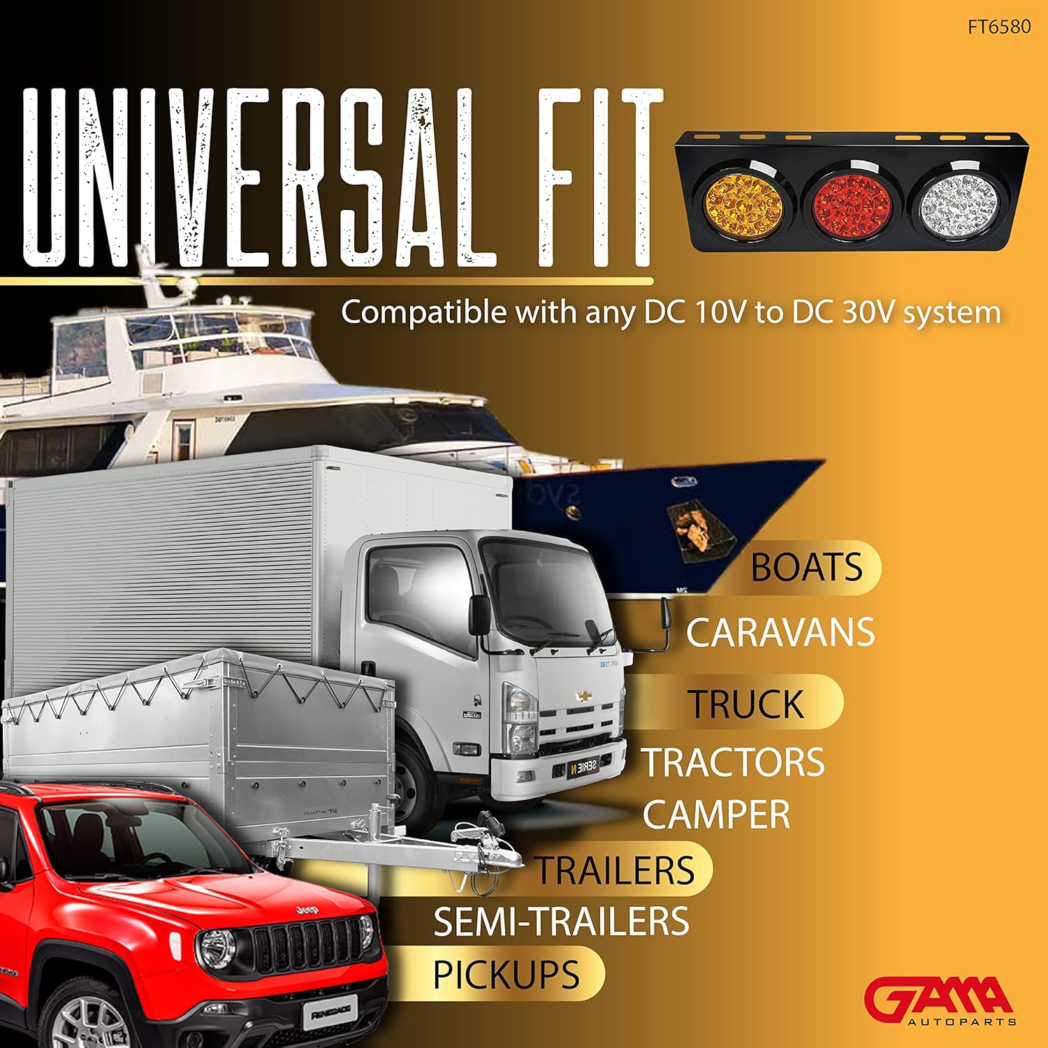 2-Pack Trailer Truck LED Light Bar Kit Iron Bracket Base Waterproof 4 Inch Round Led Trailer Tail Lights RV Camper Flatbed Trucks Clear Yellow Green White