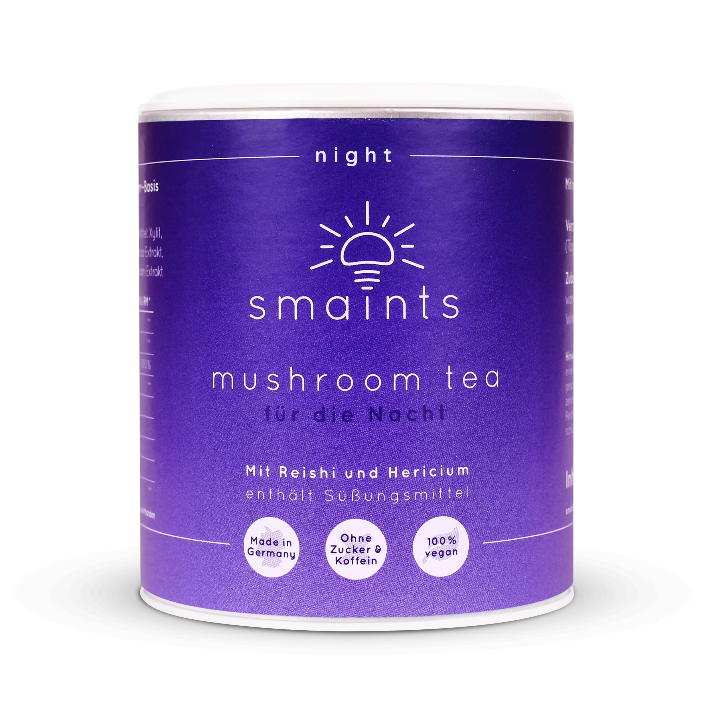 smaints Mushroom Tea | Komplex-Formel mit Reishi, Hericium, Melisse, Baldrian, Ashwagandha & Vitamin C | Perfekt vor dem Schlafengehen | Superfood Vitalpilze