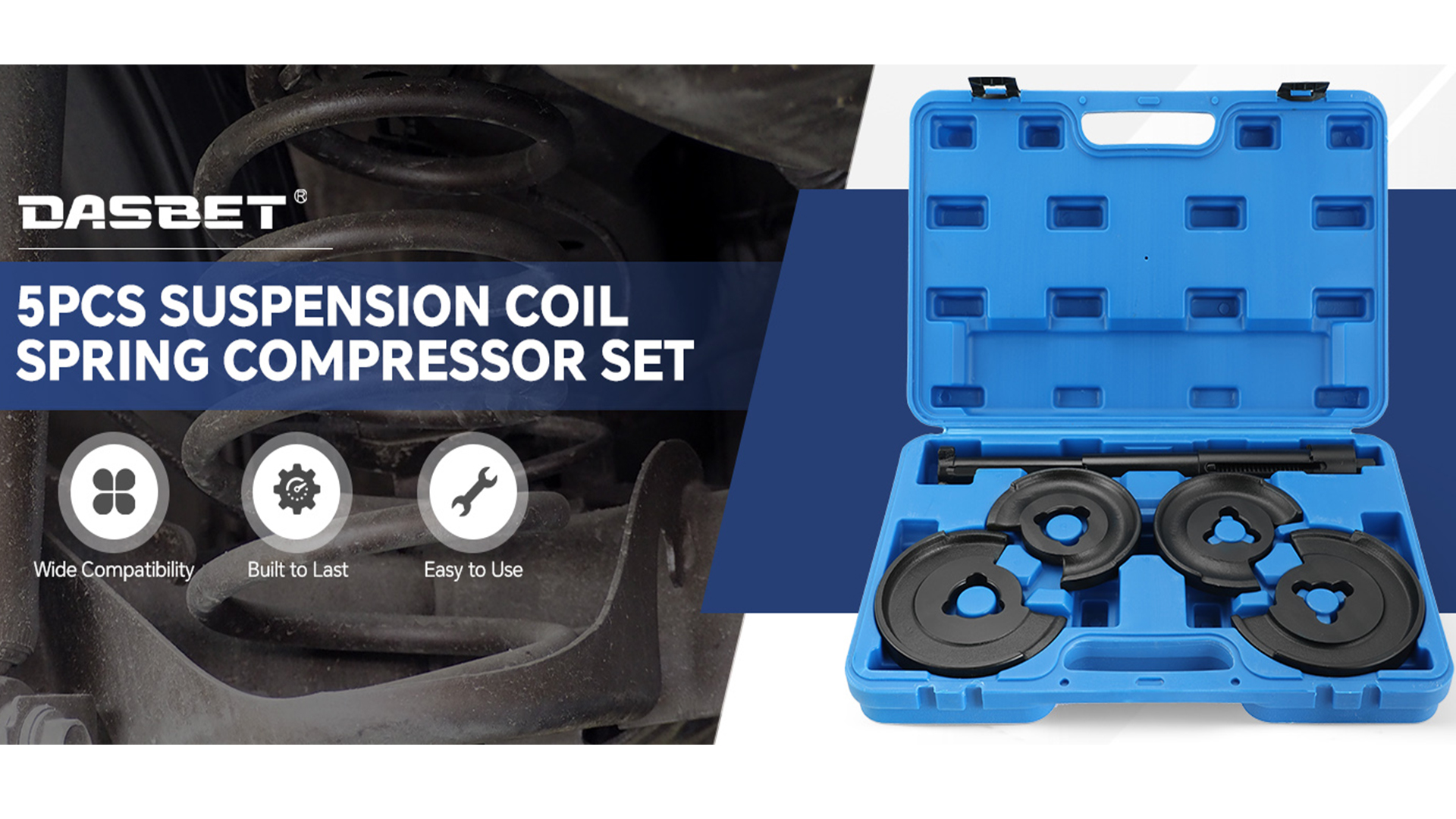 Watch DASBET 5PCS Front Rear Axle Coil Spring Compressor Set on Amazon Live