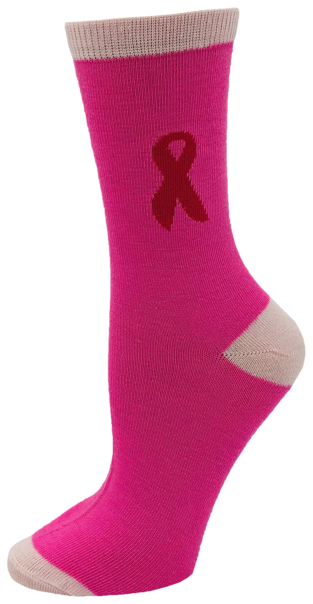 6 pares de calcetines deportivos suaves para mujer, con cinta rosa, paquete a granel